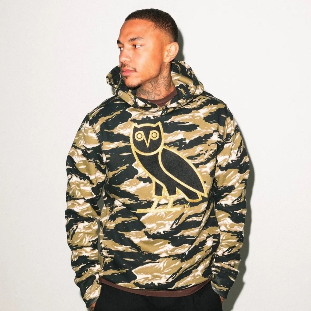 October's Very Own Drake OVO OG Gold Owl Hoodie Camo sz Medium